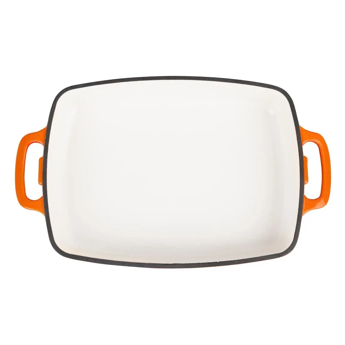 Vogue Rectangular Cast Iron Dish Orange 2.8Ltr GH322 - Image 5