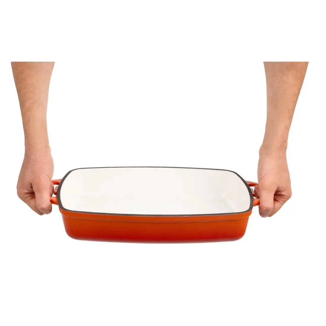 Vogue Rectangular Cast Iron Dish Orange 2.8Ltr GH322 - Image 7