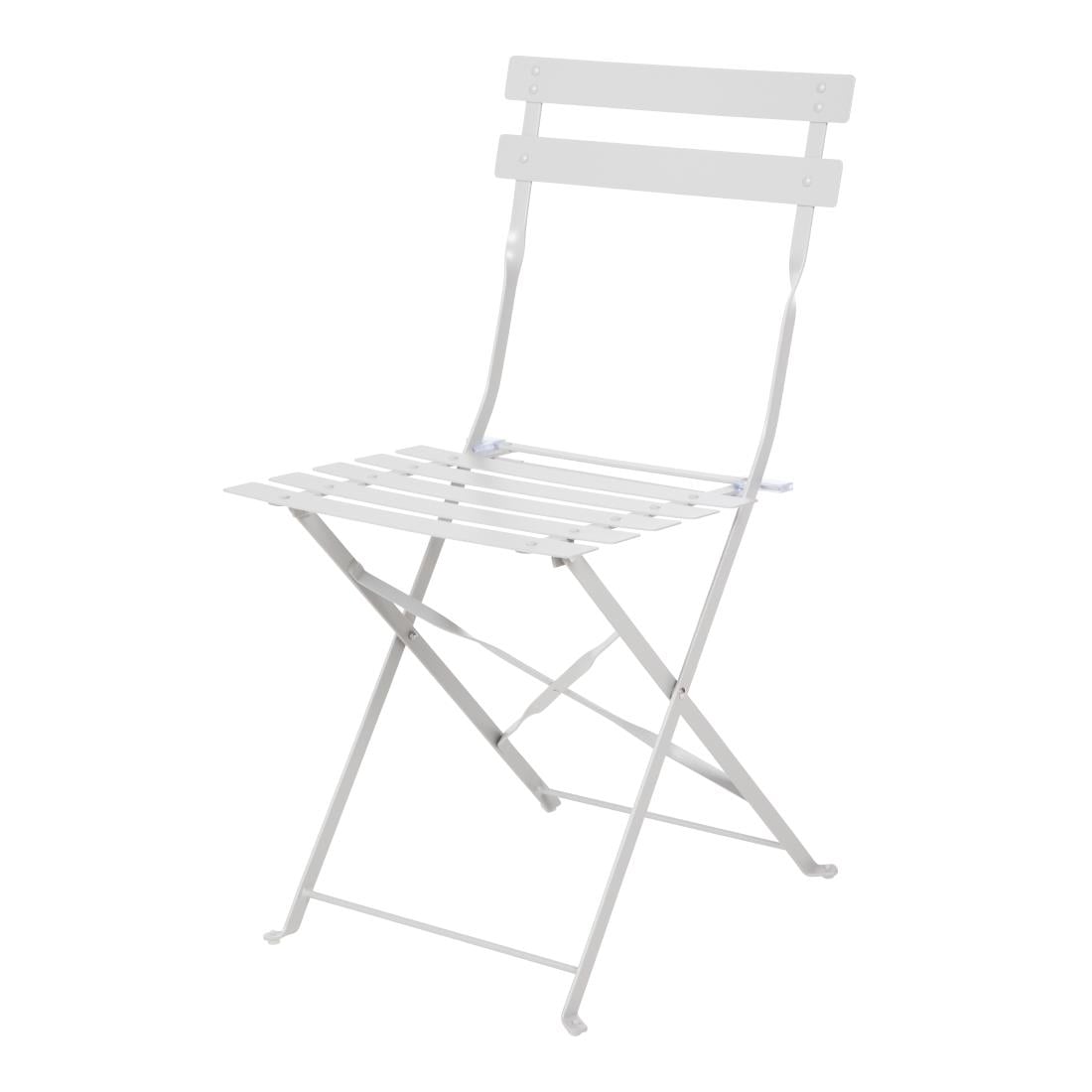 Bolero Perth Pavement Style Folding Chairs Grey (2 Pack) GH551