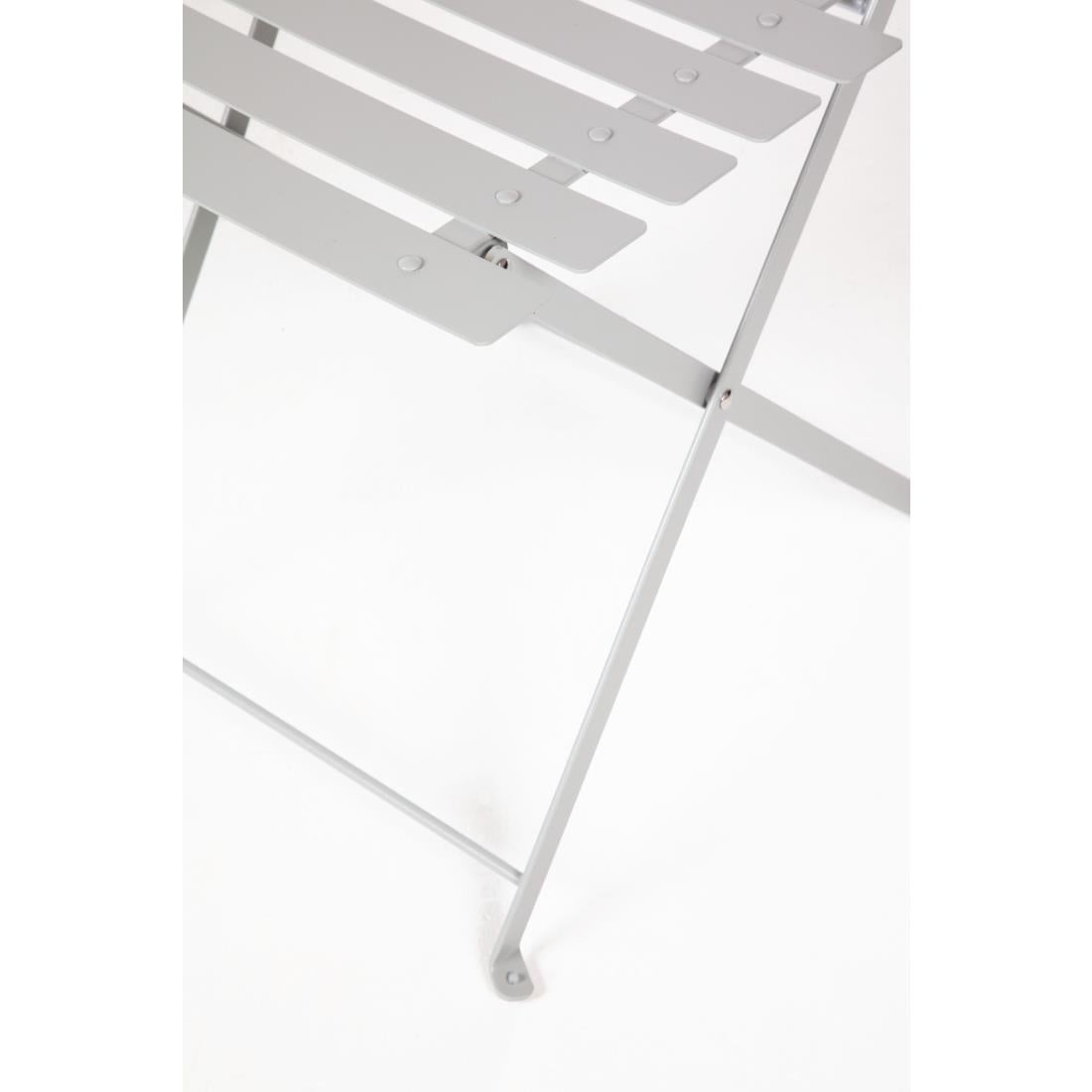 Bolero Perth Pavement Style Folding Chairs Grey (2 Pack) GH551 - Image 9