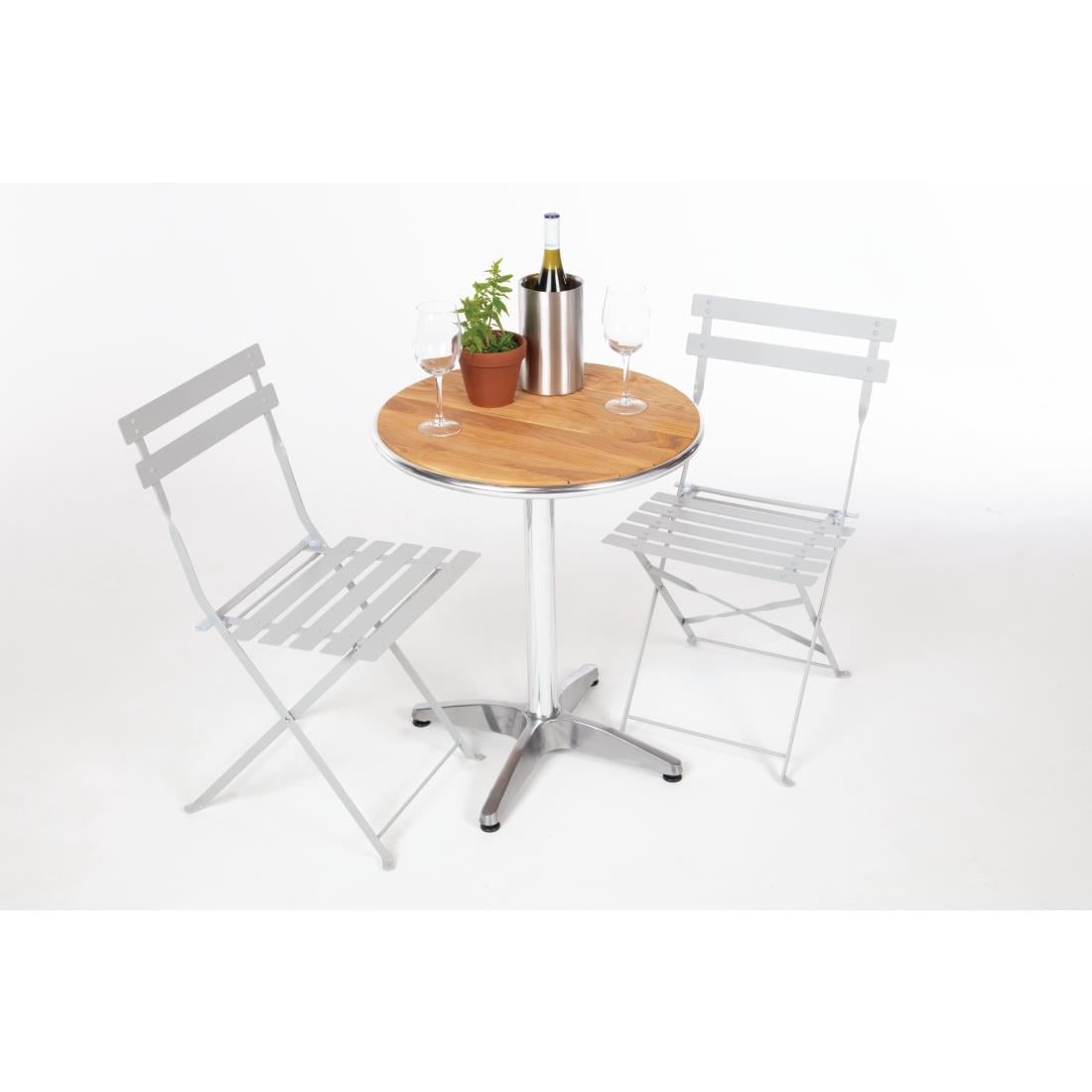 Bolero Perth Pavement Style Folding Chairs Grey (2 Pack) GH551 - Image 10