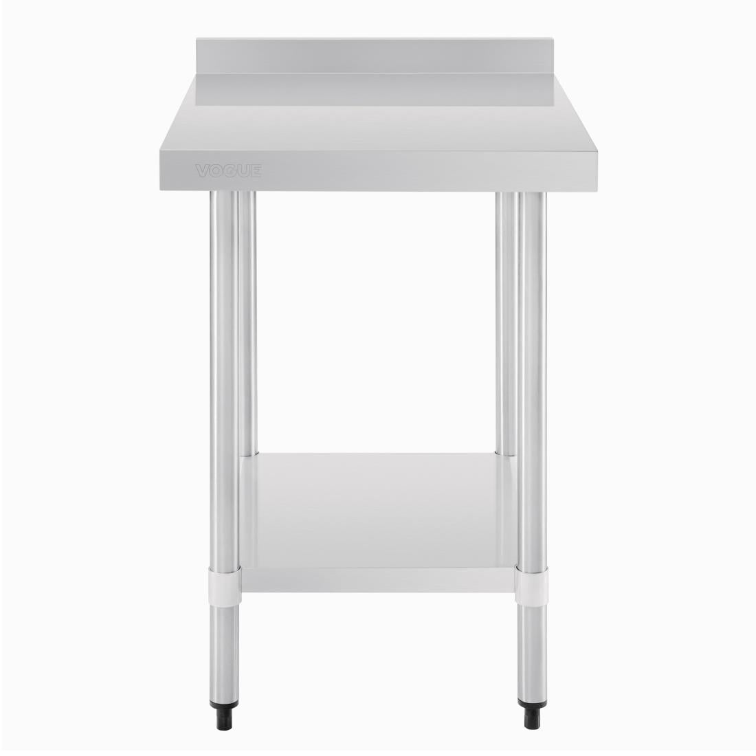 Vogue Stainless Steel Table with Upstand 600mm GJ505 - Image 2