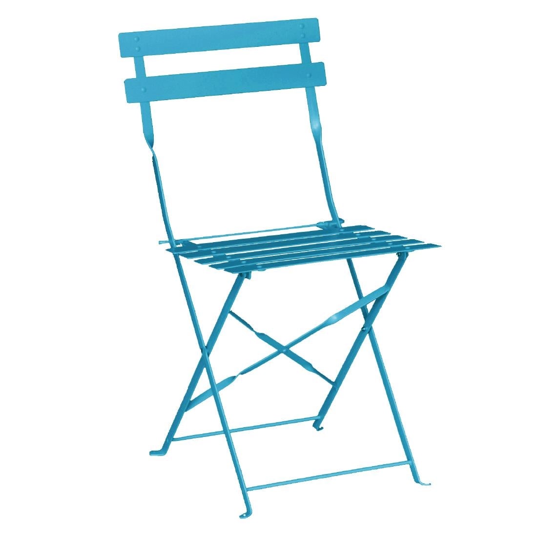 Bolero Perth Pavement Style Folding Chairs Blue (2 Pack) GK982