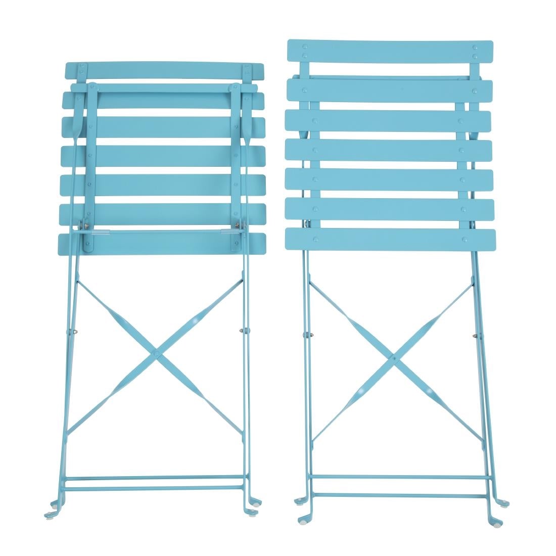 Bolero Perth Pavement Style Folding Chairs Blue (2 Pack) GK982 - Image 6