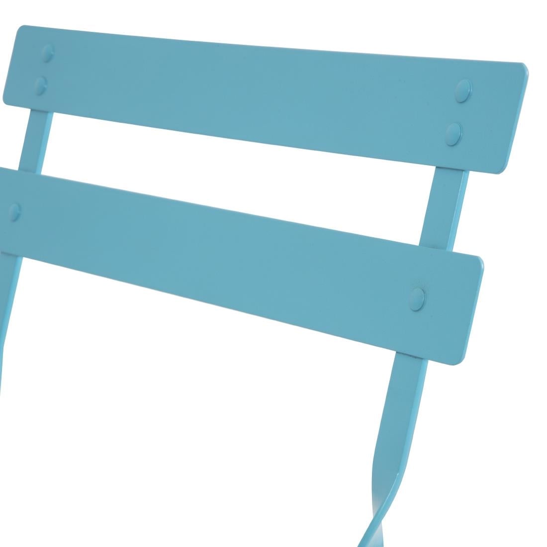 Bolero Perth Pavement Style Folding Chairs Blue (2 Pack) GK982 - Image 7