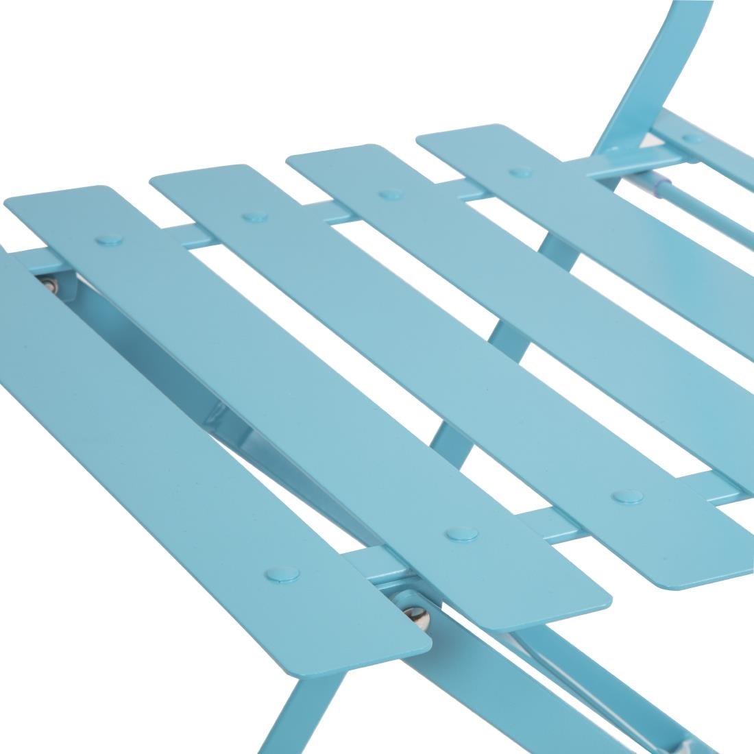Bolero Perth Pavement Style Folding Chairs Blue (2 Pack) GK982 - Image 8