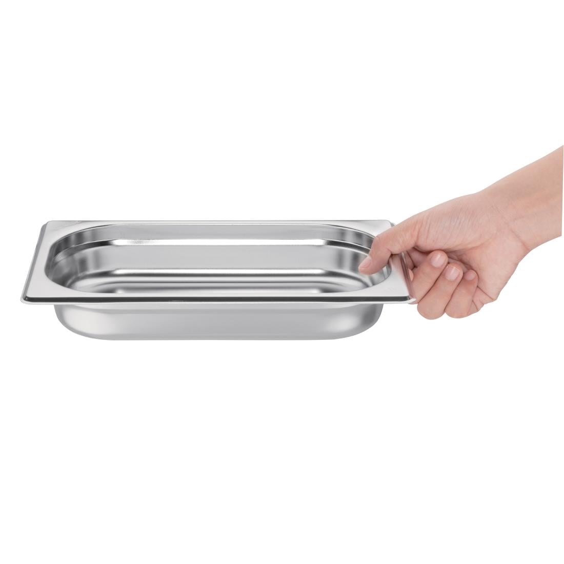 Vogue Stainless Steel 1/4 Gastronorm Tray 40mm GM313 - Image 4