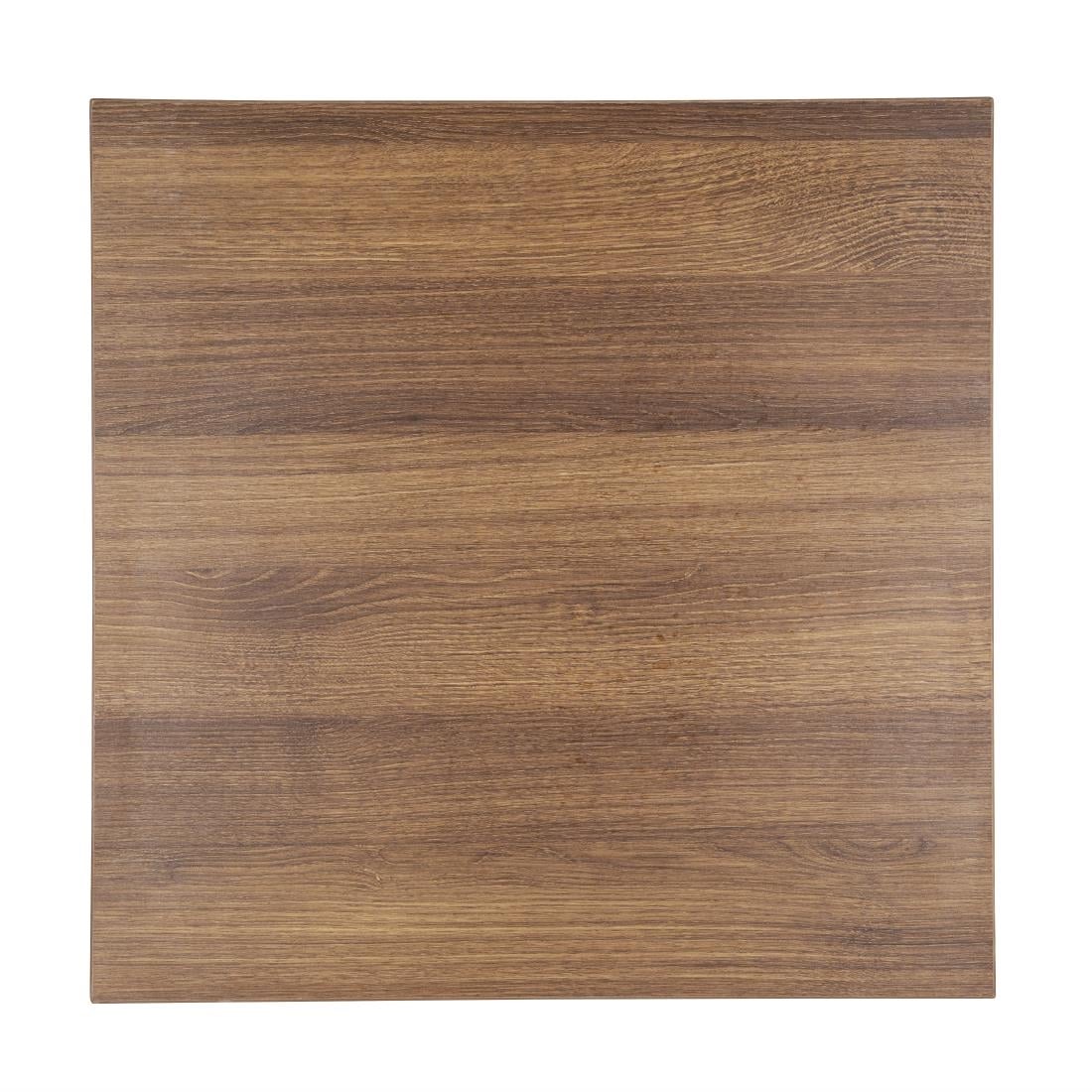 Bolero Pre-drilled Square Tabletop Rustic Oak 700mm GR330