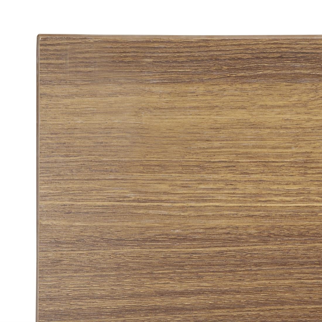 Bolero Pre-drilled Square Tabletop Rustic Oak 700mm GR330 - Image 3