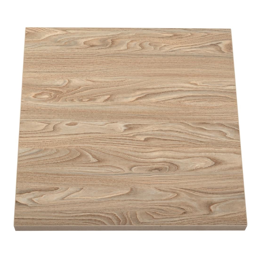 Bolero Pre-drilled Square Tabletop Antique Natural 600mm GR325