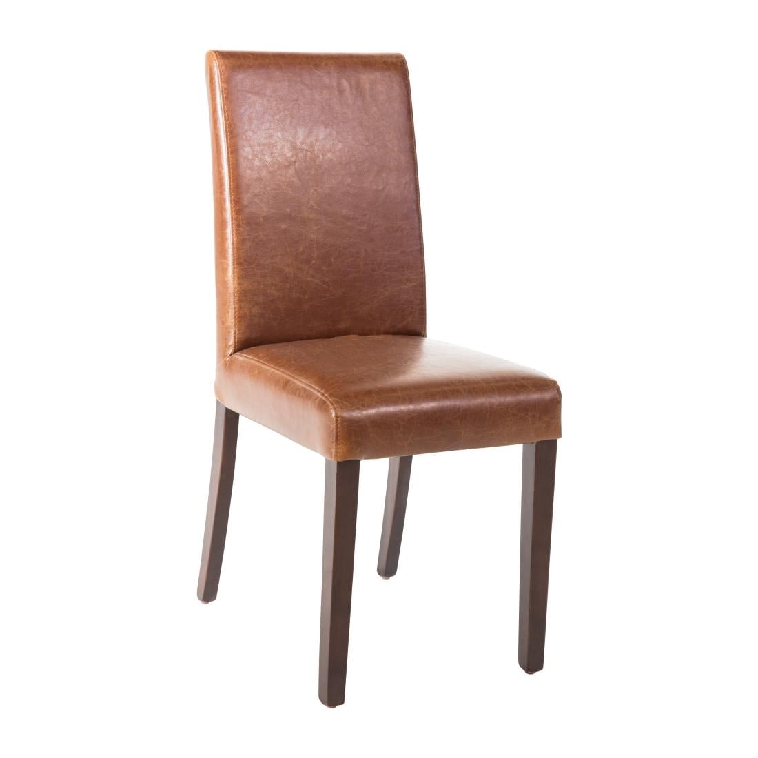 Bolero Faux Leather Dining Chair Antique Tan (2 Pack) GR368