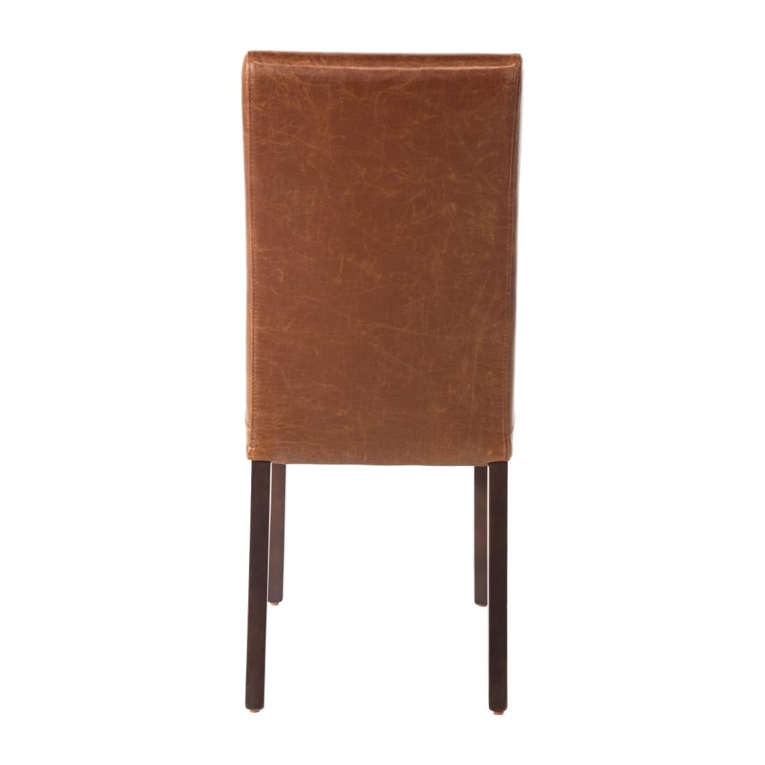 Bolero Faux Leather Dining Chair Antique Tan (2 Pack) GR368 - Image 5