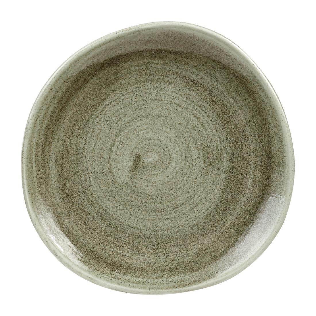 Churchill Stonecast Patina Antique Organic Round Plates Green 210mm (12 Pack) HC822