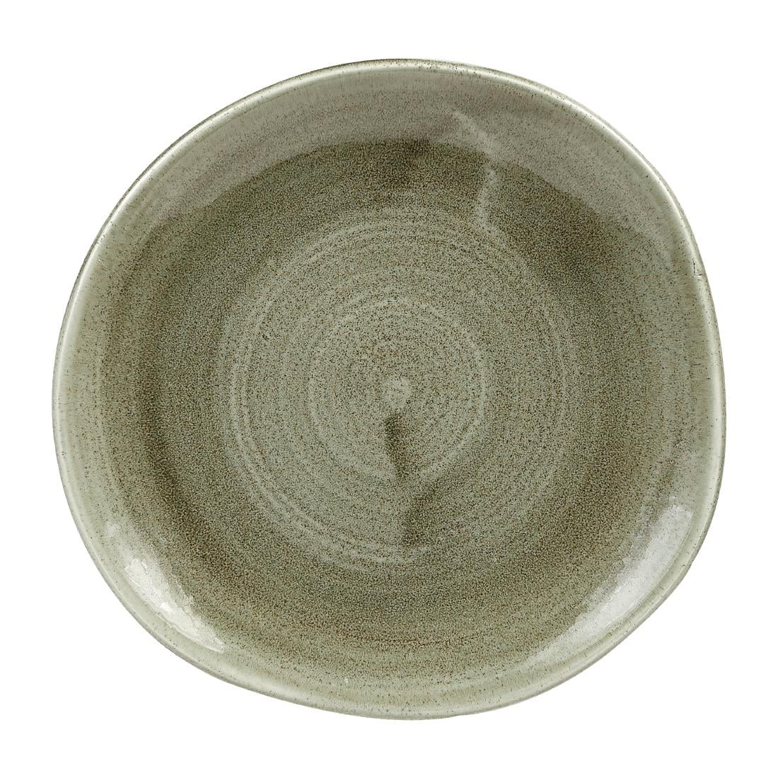 Churchill Stonecast Patina Antique Organic Round Plates Green 186mm (12 Pack) HC823