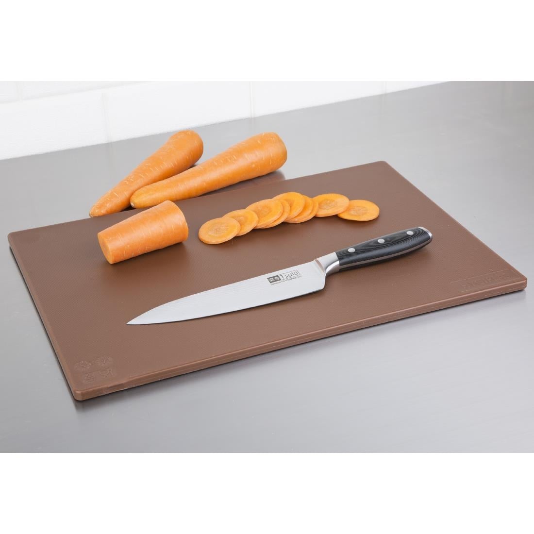 Hygiplas Low Density Antibacterial Chopping Board Brown 450x300x10mm HC857 - Image 3