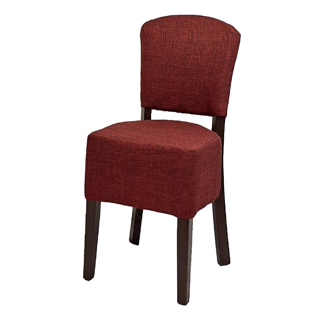 Hanoi Dining Chairs In Dark Walnut with Shetland Scarlet Seatpad (2 Pack) HP759
