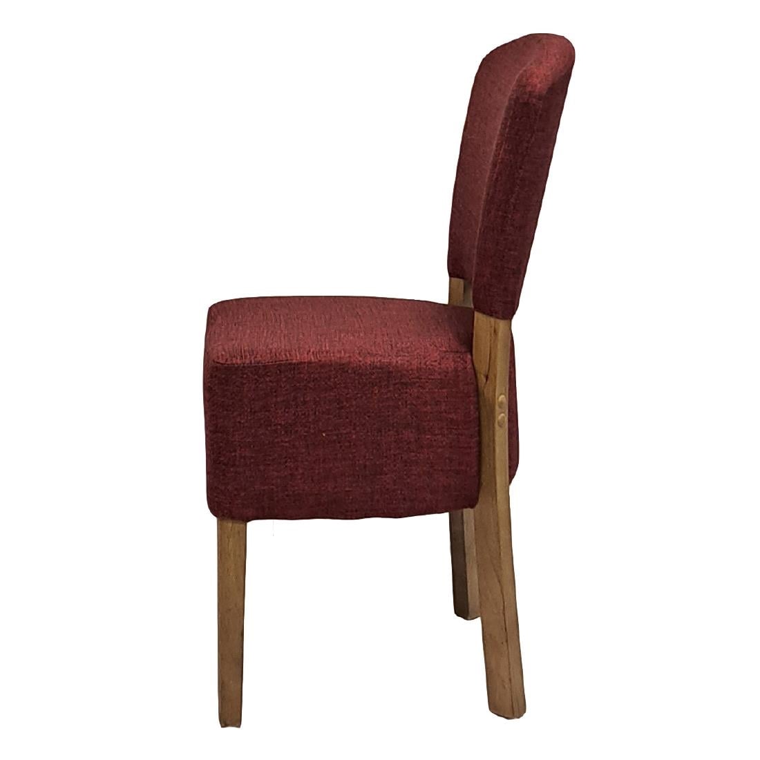 Hanoi Dining Chairs In Weathered Oak with Shetland Scarlet Seatpad (2 Pack) HP766 - Image 3