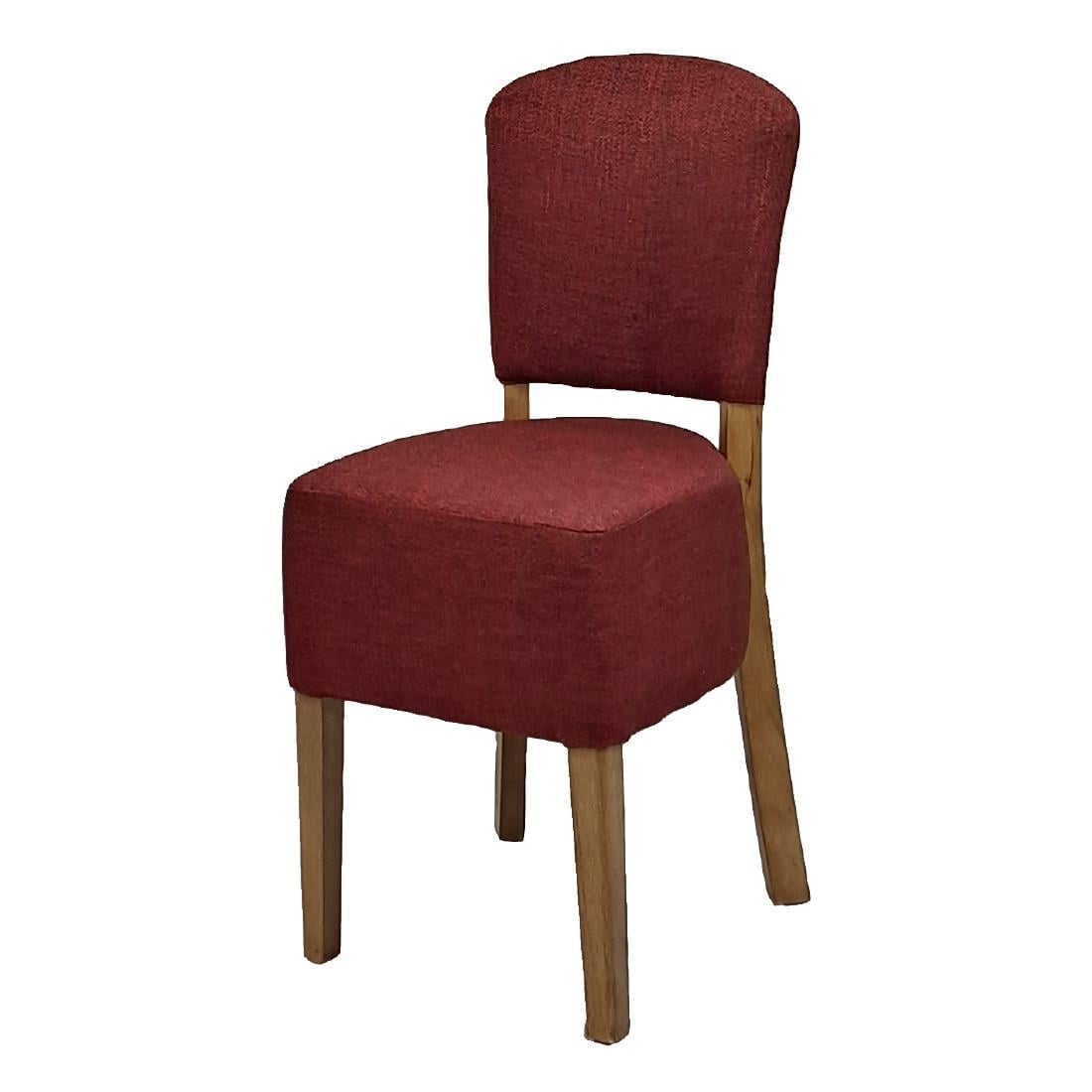 Hanoi Dining Chairs In Weathered Oak with Shetland Scarlet Seatpad (2 Pack) HP766