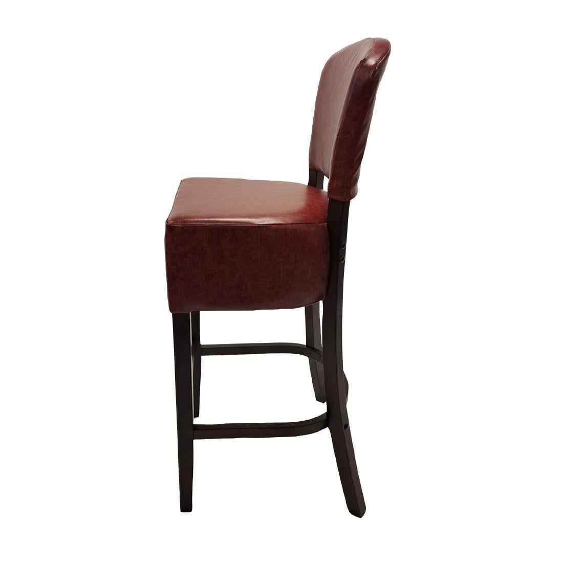 Hanoi Bar Chair in Dark Walnut with Bison Bordeaux Vinyl HP777 - Image 3