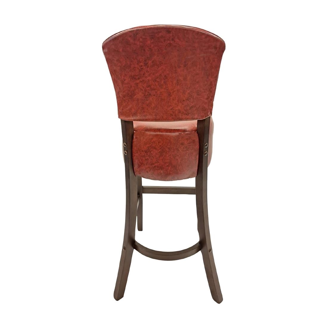 Hanoi Bar Chair in Dark Walnut with Bison Bordeaux Vinyl HP777 - Image 4