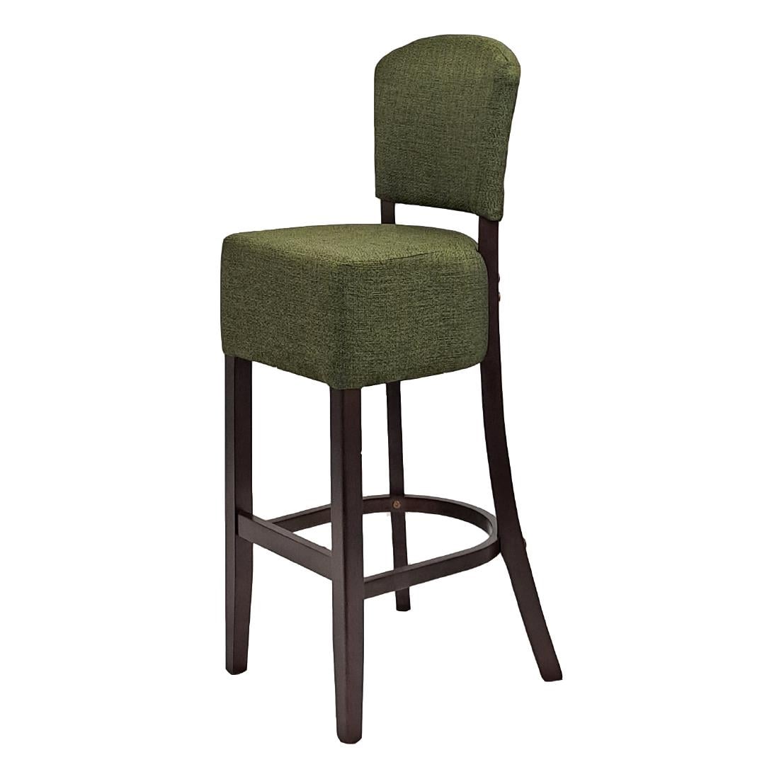 Hanoi Bar Chair in Dark Walnut with Shetland Forest Seatpad HP778