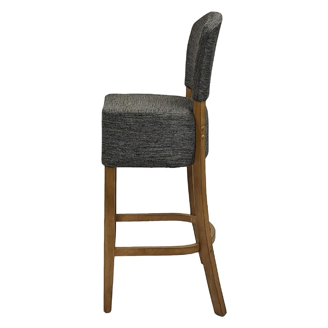 Hanoi Bar Chair in Weathered Oak with Shetland Smoke Seatpad HP786 - Image 3