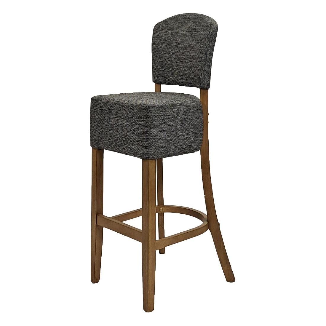 Hanoi Bar Chair in Weathered Oak with Shetland Smoke Seatpad HP786