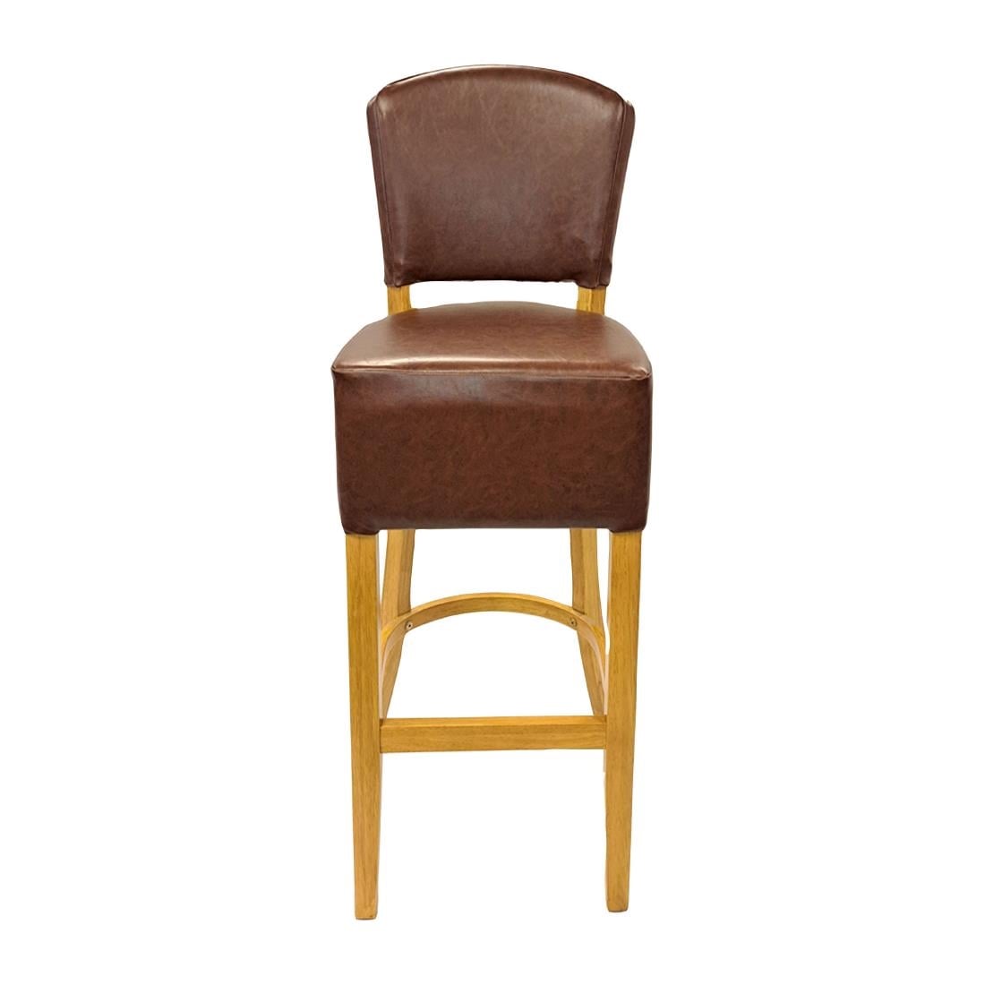 Hanoi Bar Chair in Soft Oak with Bison Espresso Vinyl HP789 - Image 2