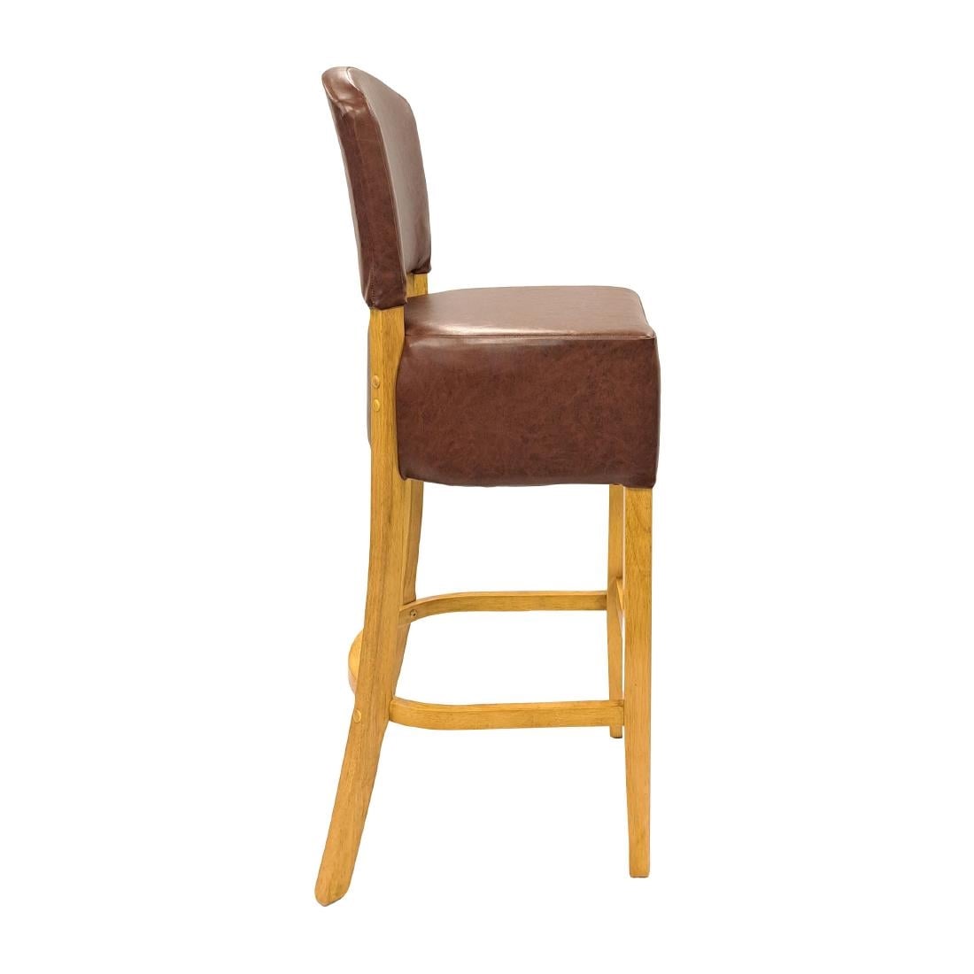 Hanoi Bar Chair in Soft Oak with Bison Espresso Vinyl HP789 - Image 3