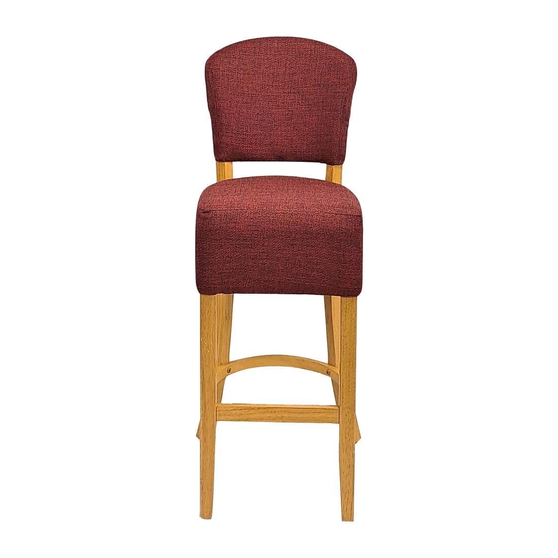 Hanoi Bar Chairs in Soft Oak with Shetland Scarlett Seatpad HP794 - Image 2