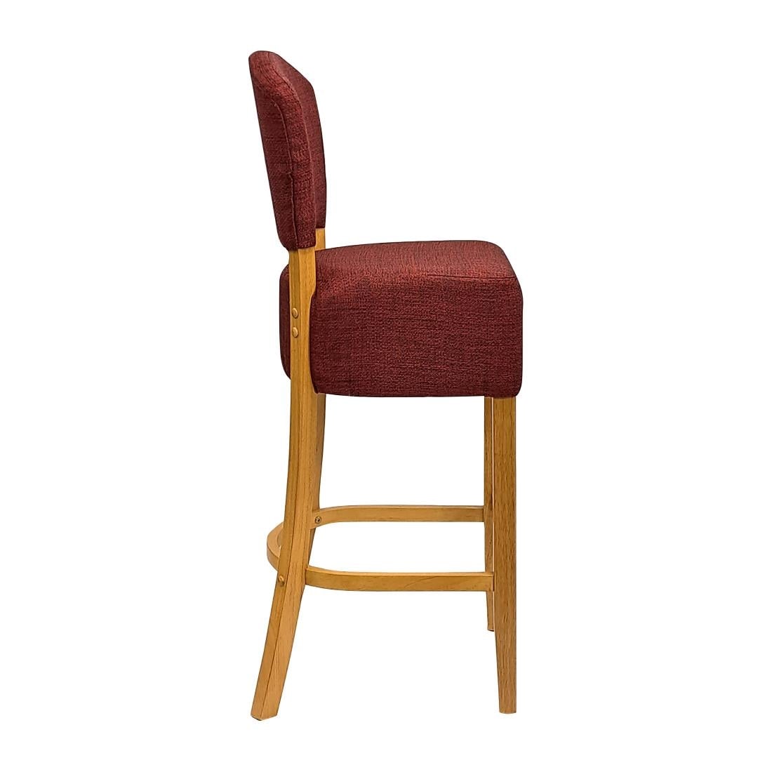 Hanoi Bar Chairs in Soft Oak with Shetland Scarlett Seatpad HP794 - Image 3
