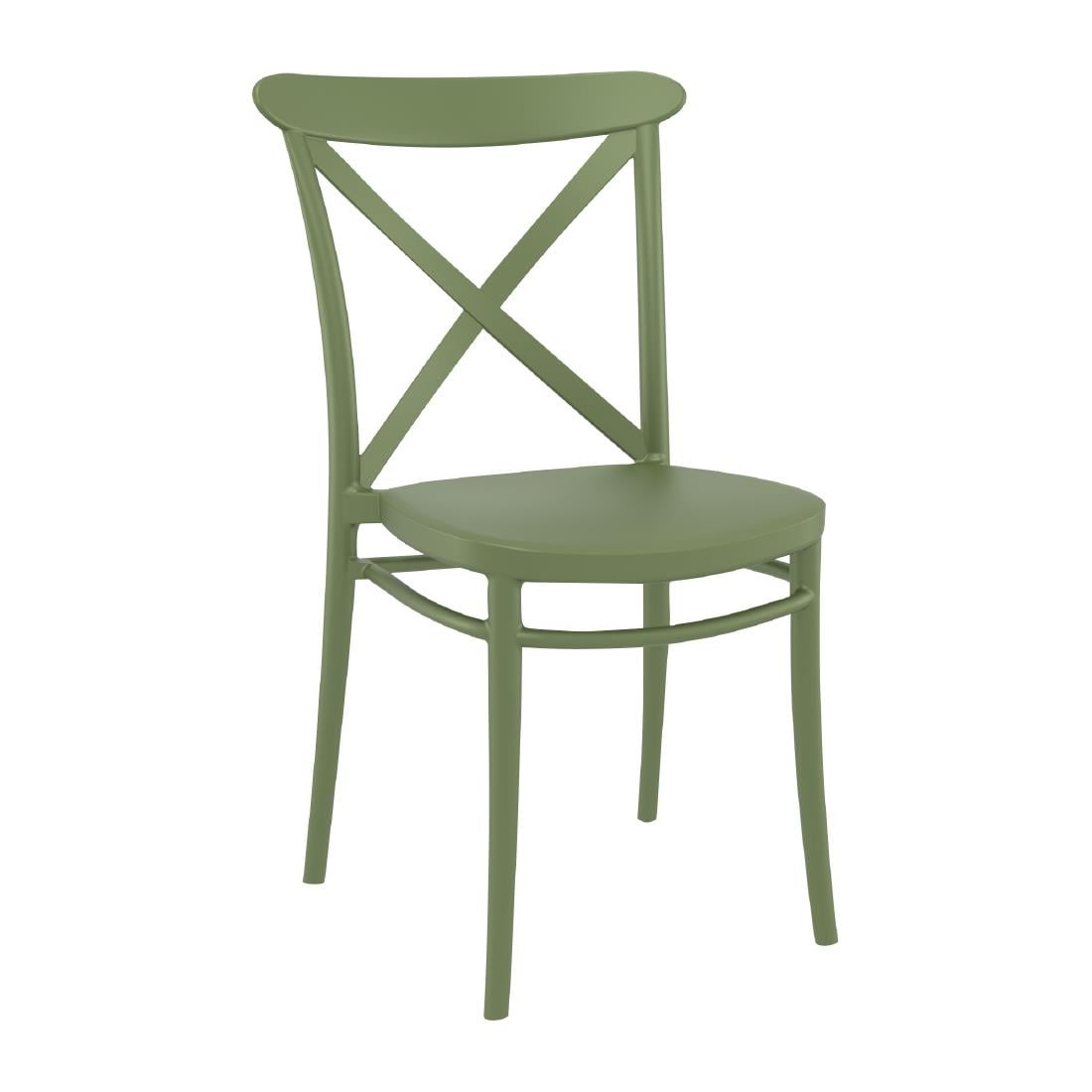 Cross Side Chairs Olive Green (2 Pack) HS602