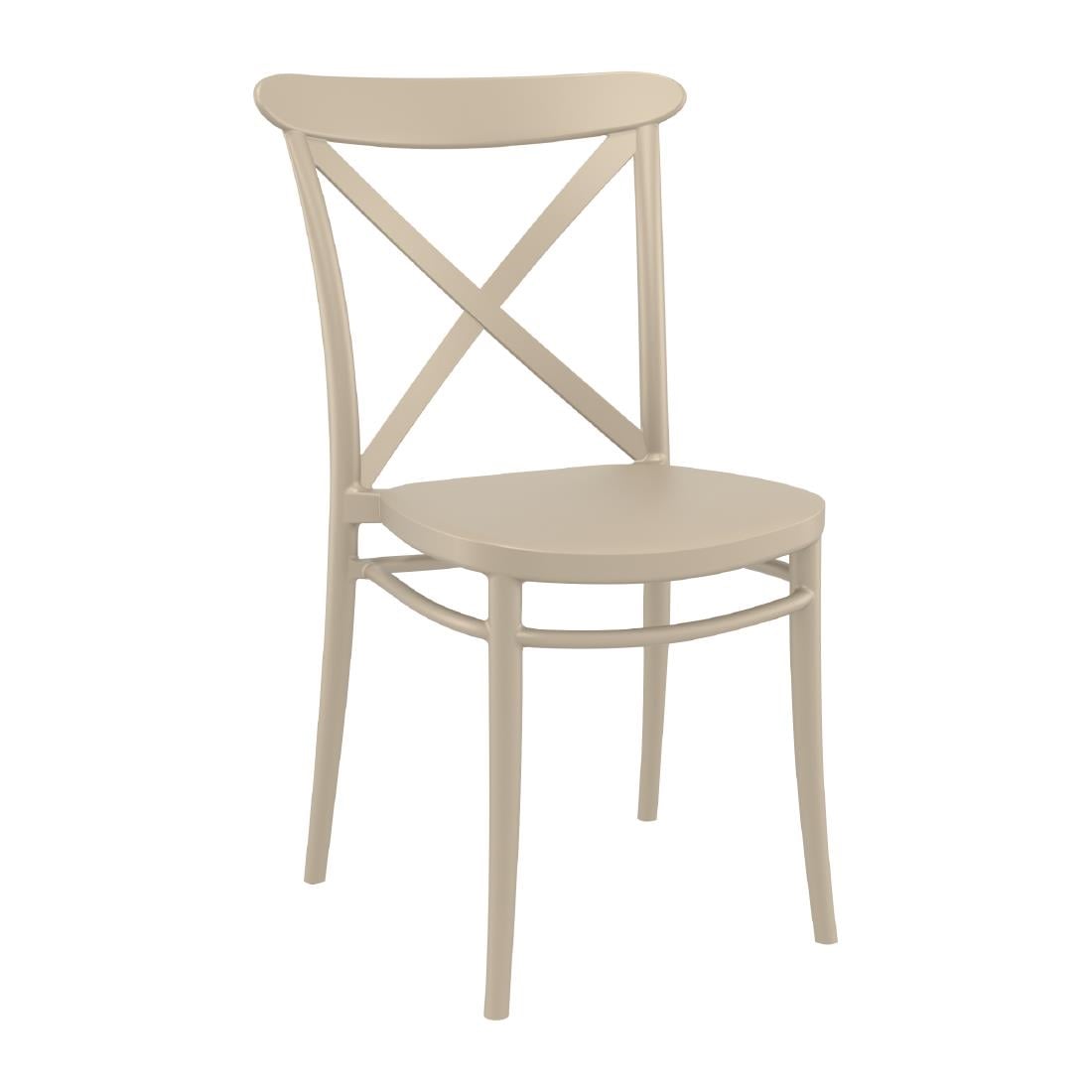 Cross Side Chairs Taupe (2 Pack) HS603