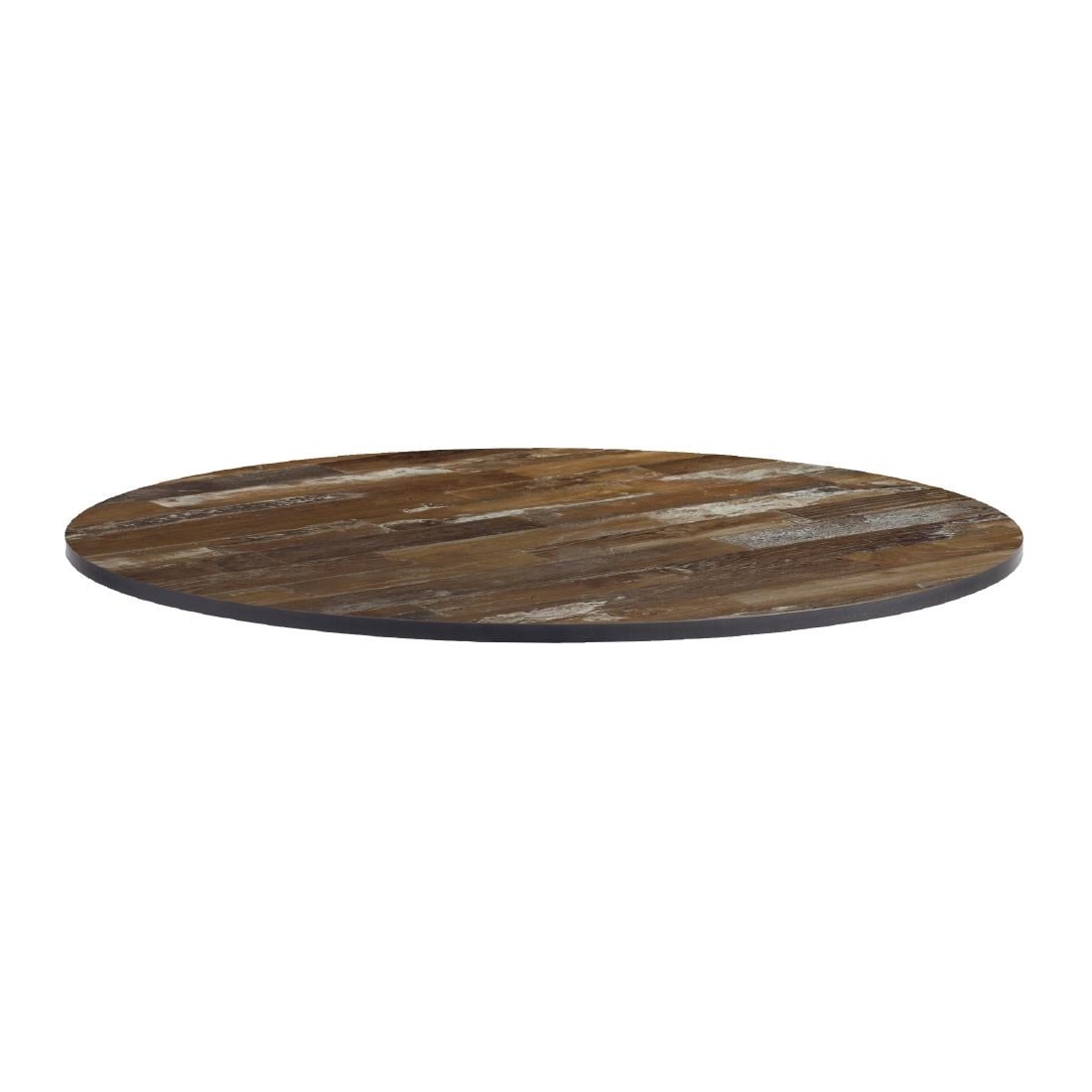 Extrema Round Planked Vintage Wood Table Top 600mm HS694