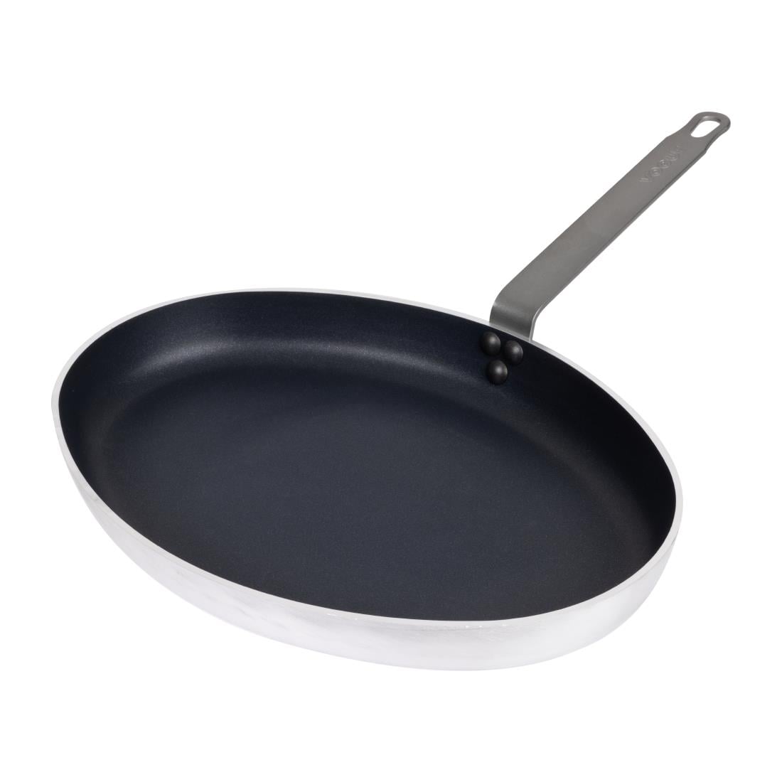 Vogue Aluminium Non-stick Teflon Platinum Plus Oval Frying Pan 40cm HT992