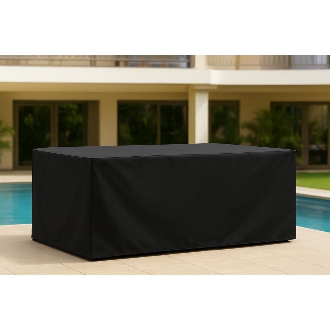 Bolero Rectangular Outdoor Chair & Table Cover Black 3100x1500mm HW963 - Image 2
