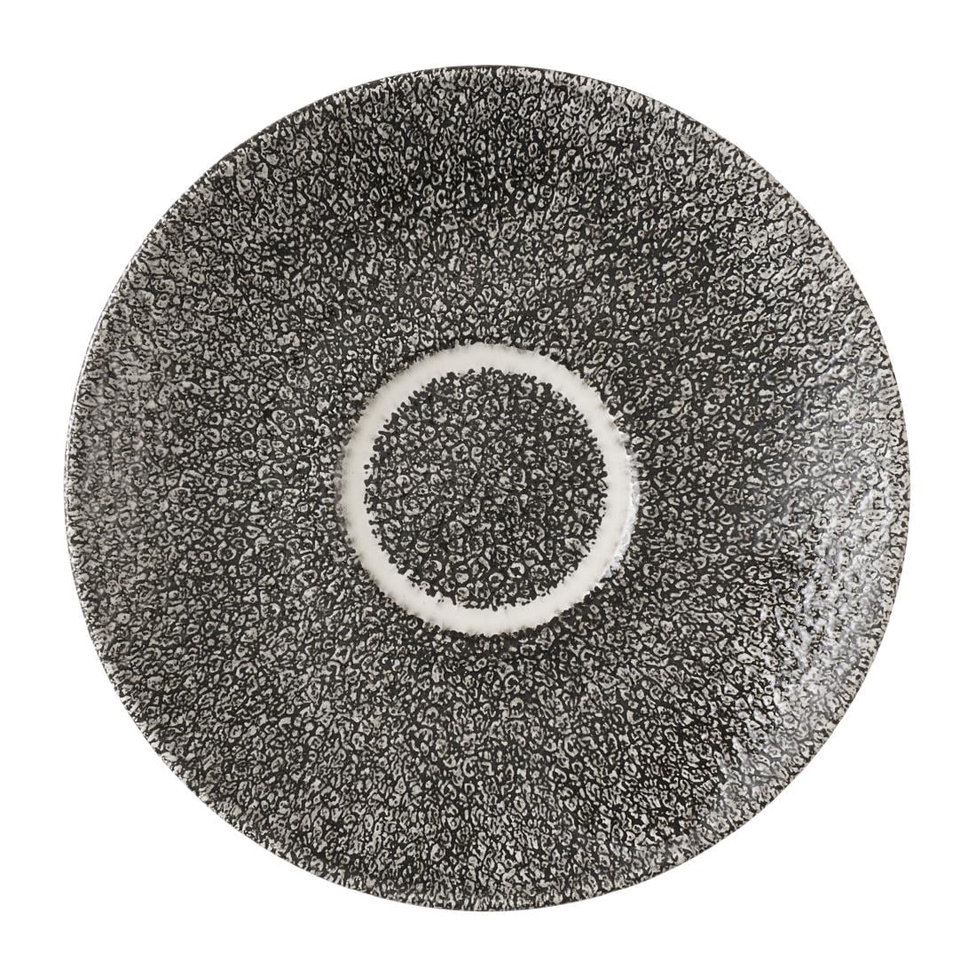 Churchill Studio Prints Raku Quartz Black Cappuccino Saucers 158mm (12 Pack) HX119