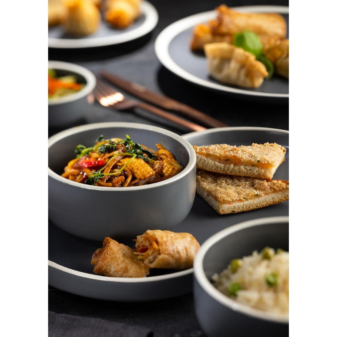 Utopia Forma Dipping Pots Charcoal 90mm (12 Pack) HX346 - Image 2
