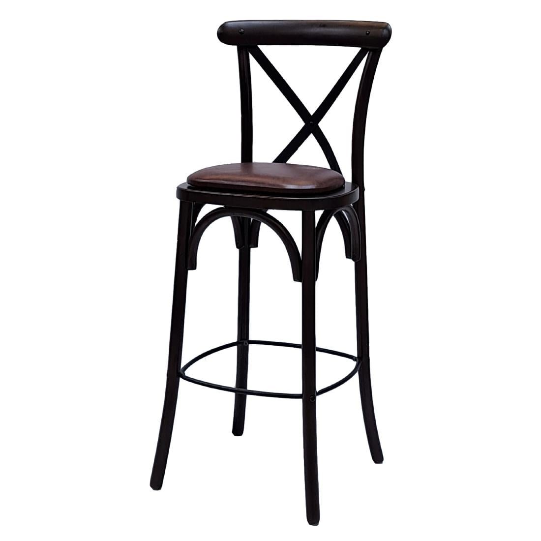 Bristol Bar Chair in Dark Walnut with Bison Espresso Seat HX872