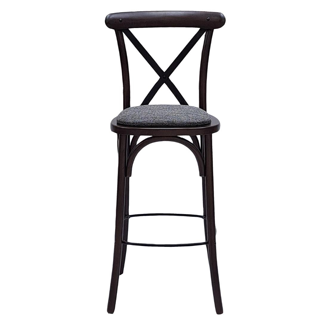 Bristol Bar Chair in Dark Walnut with Shetland Smoke Seat HX876 - Image 2