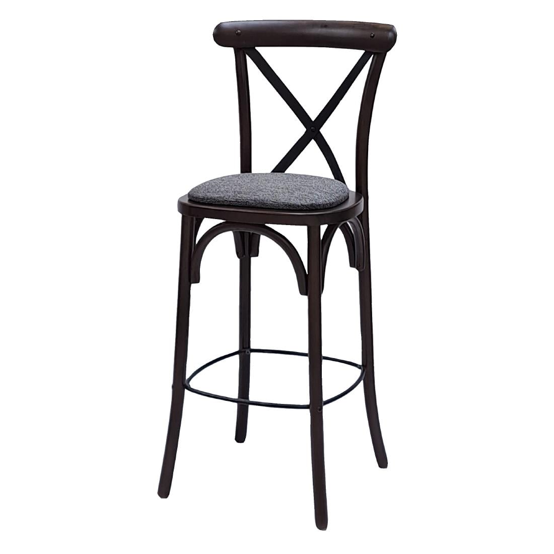 Bristol Bar Chair in Dark Walnut with Shetland Smoke Seat HX876