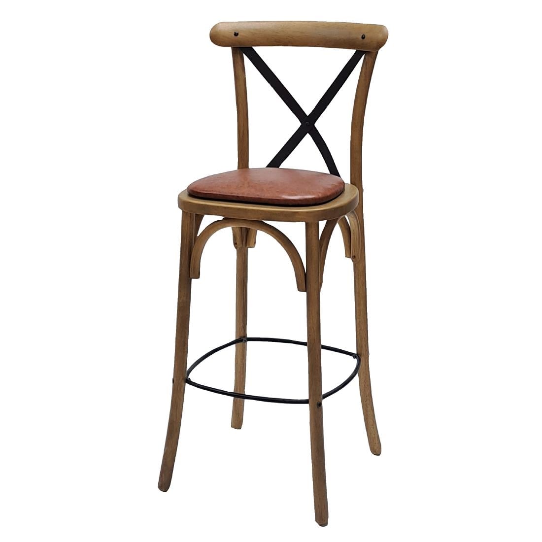 Bristol Bar Chair in Weathered Oak with Bison Tan Seat HX880