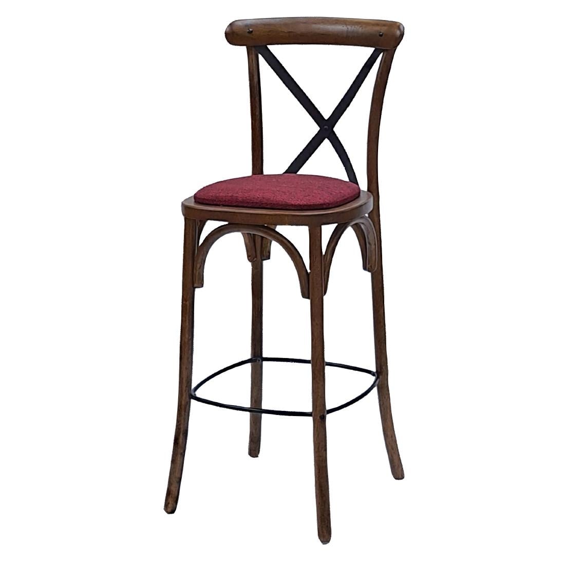 Bristol Bar Chair in Vintage with Shetland Scarlett Seat HX893