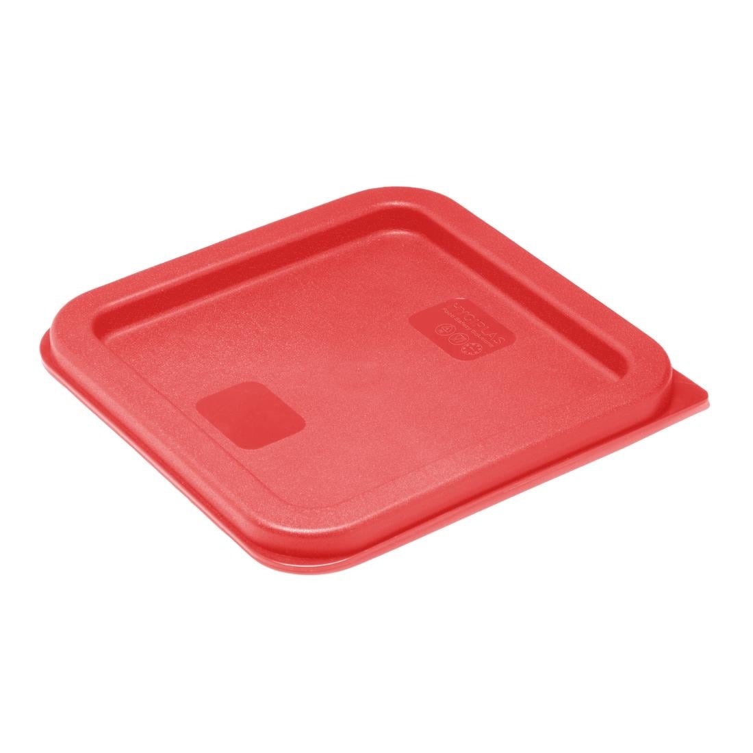 Hygiplas Square Food Storage Container Lid Red Small HY407