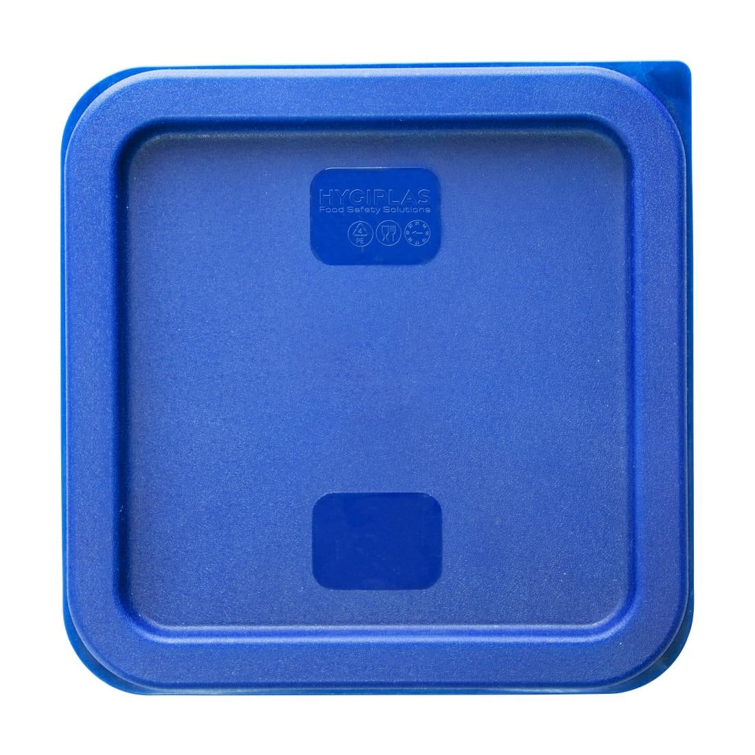 Hygiplas Square Food Storage Container Lid Blue Small HY410 - Image 2