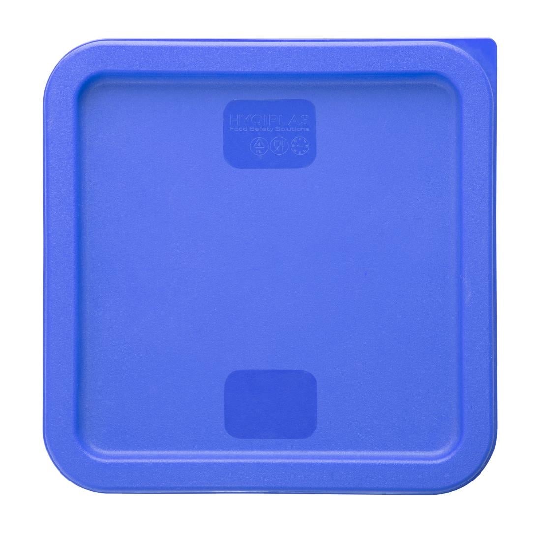 Hygiplas Square Food Storage Container Lid Blue Medium HY411 - Image 2