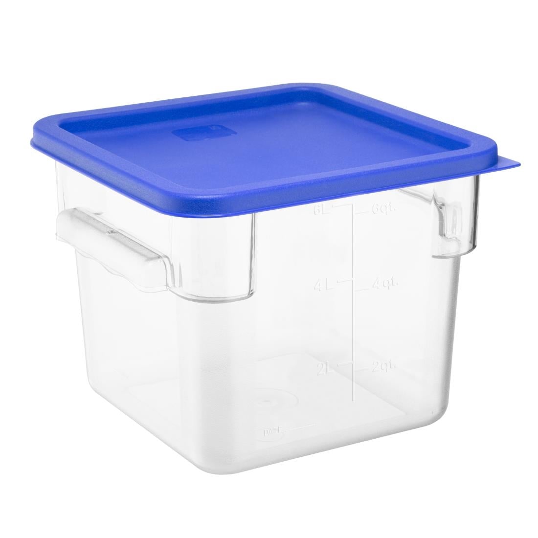 Hygiplas Square Food Storage Container Lid Blue Medium HY411 - Image 4