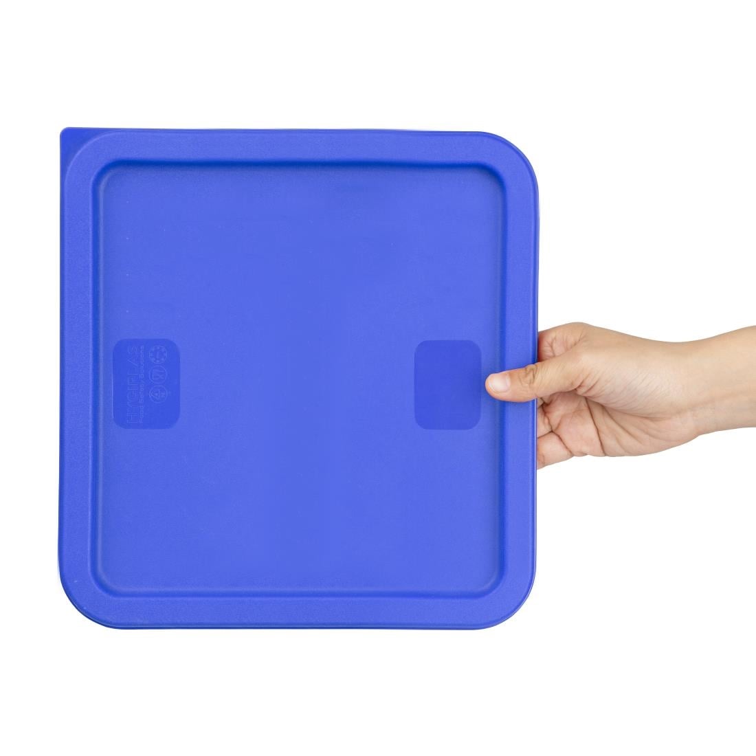 Hygiplas Square Food Storage Container Lid Blue Large HY412 - Image 3