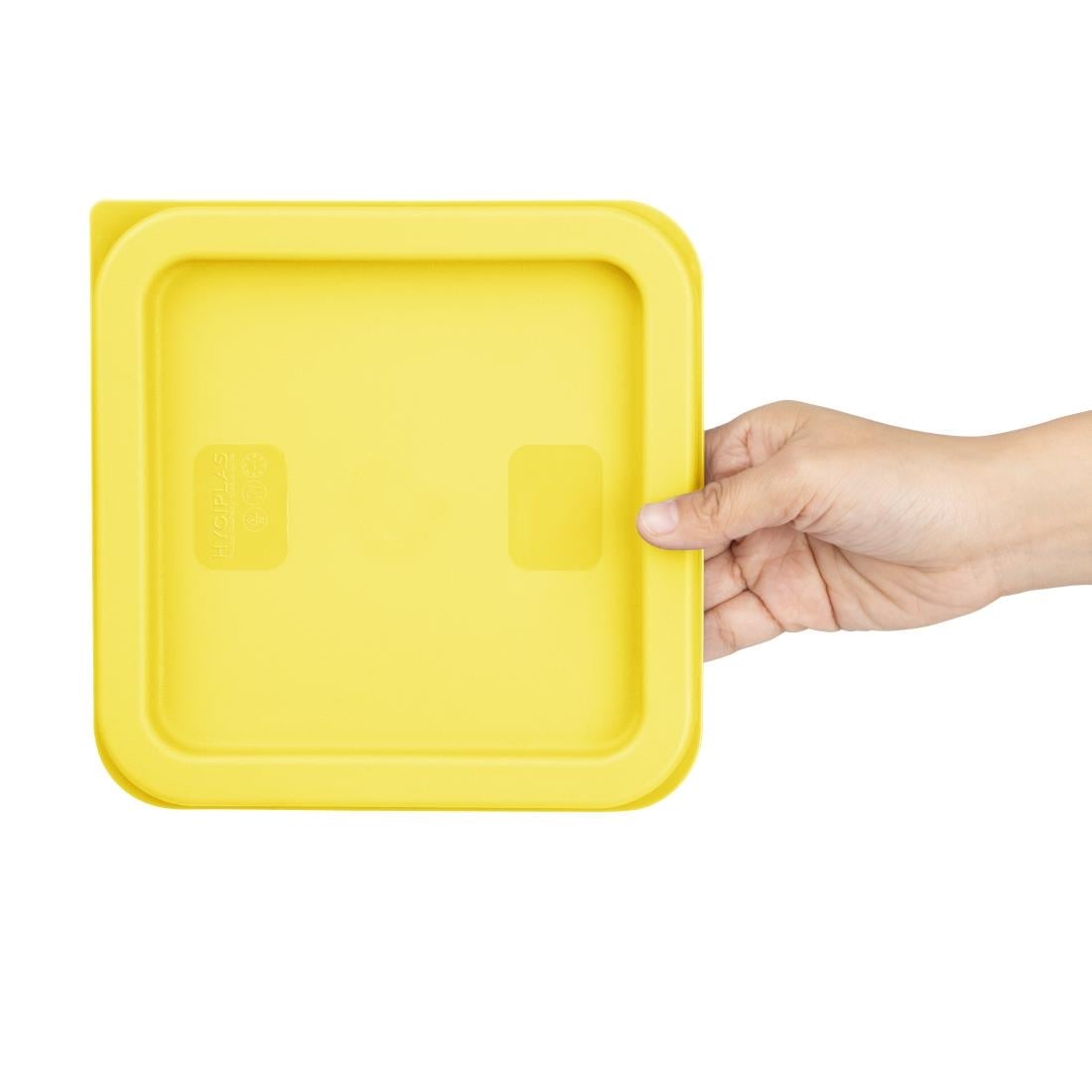 Hygiplas Square Food Storage Container Lid Yellow Small HY419 - Image 3