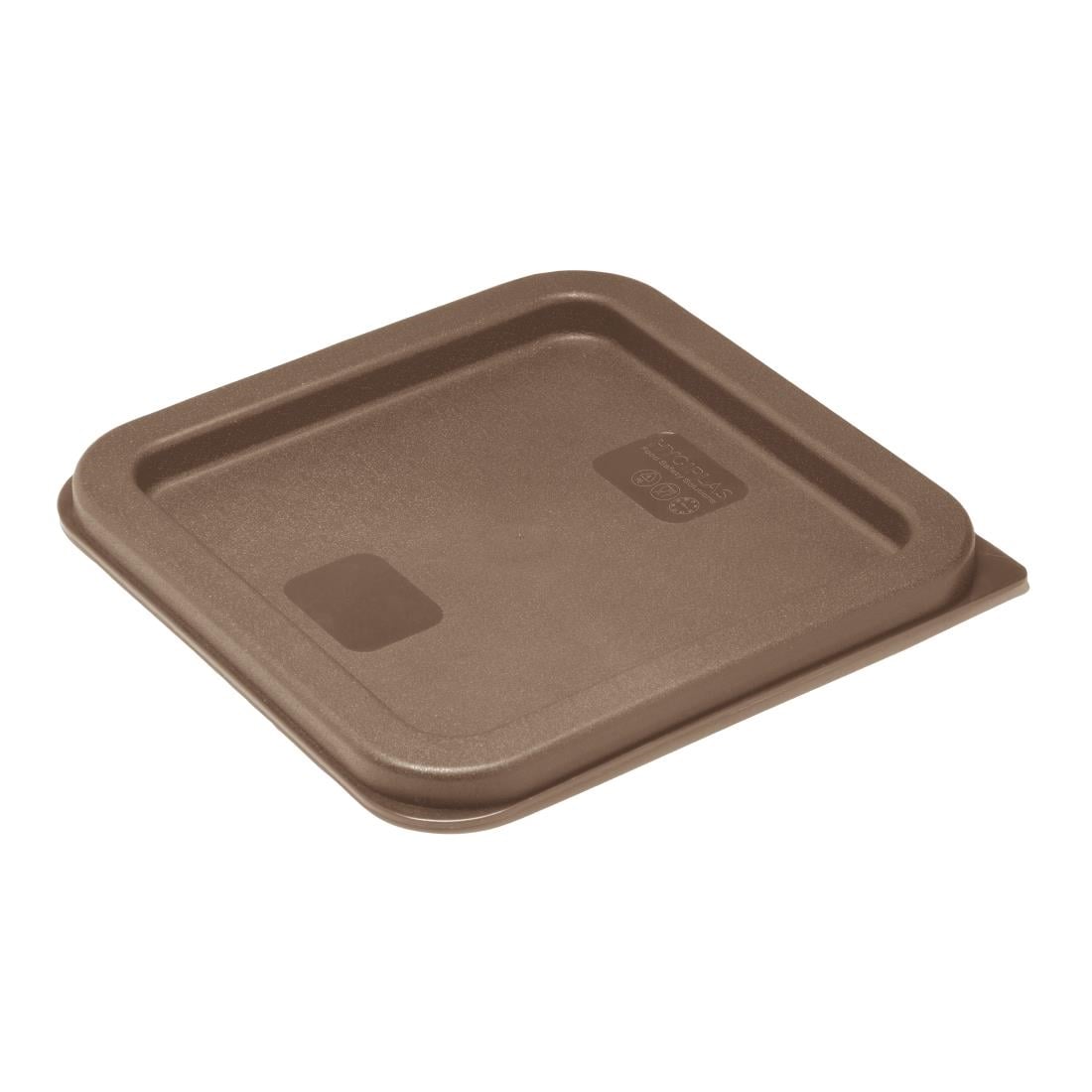 Hygiplas Square Food Storage Container Lid Brown Small HY422